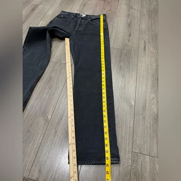 NWT AGOLDE FRAN JEAN LOW SLUNG EASY STRAIGHT in Black Tea Sz 26 - Picture 6 of 14